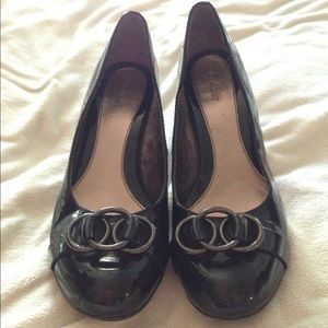 Patent Black Closed Toed Heels